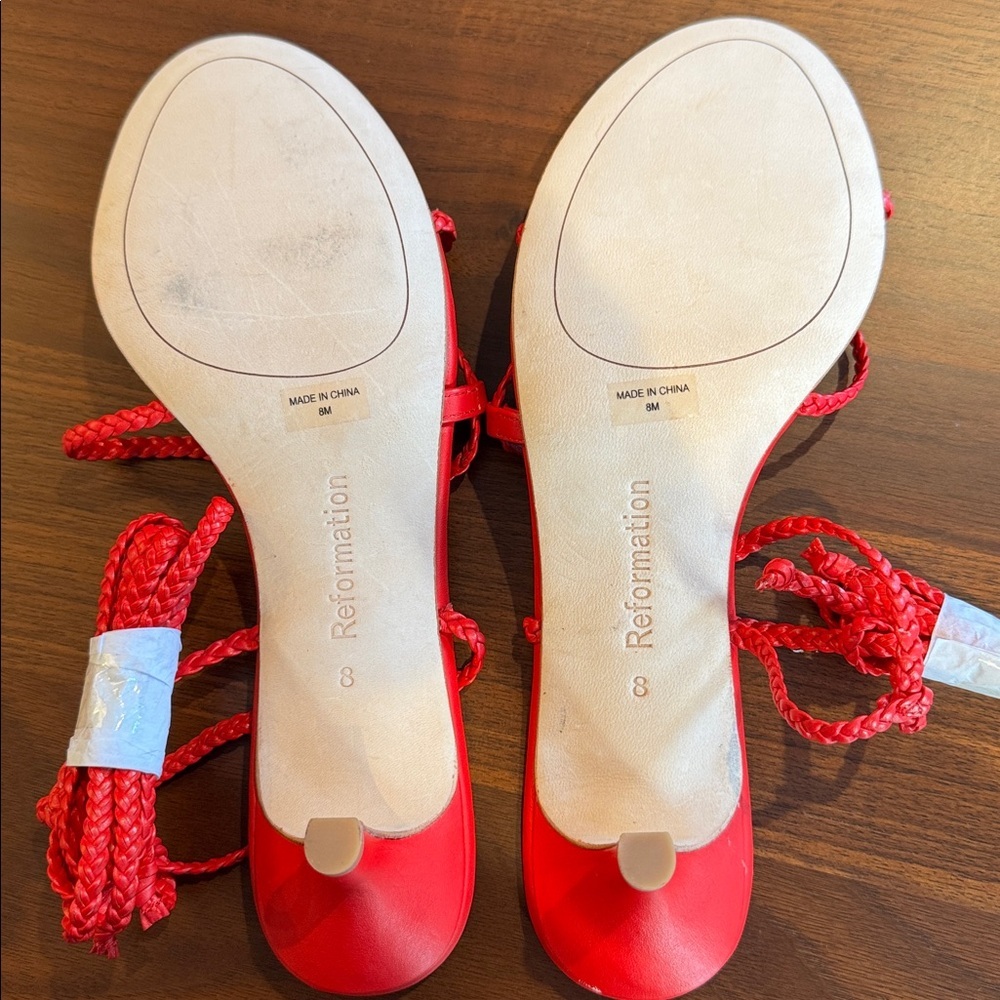 NEW! Reformation Porto Sandal Red  US 8 - Picture 5 of 6